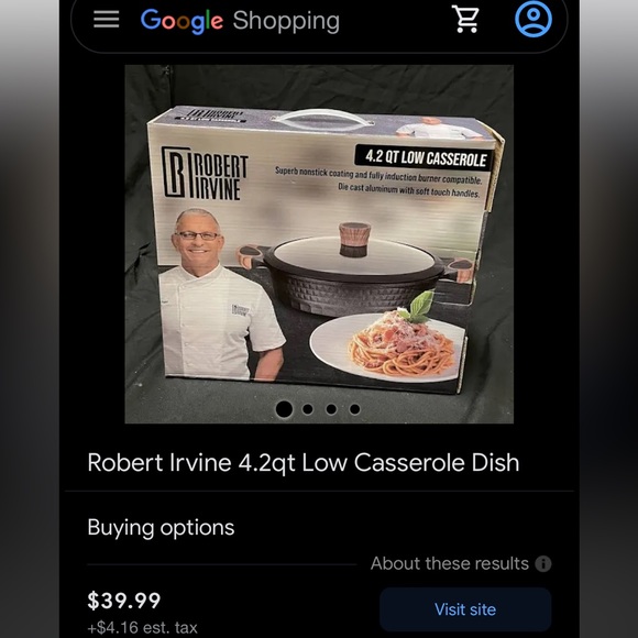 Robert Irvine 2.5qt Casserole Cookware Set, Black - Picture 2 of 3